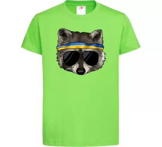 Детская футболка Єнот в окулярах з прапором Лаймовый фото