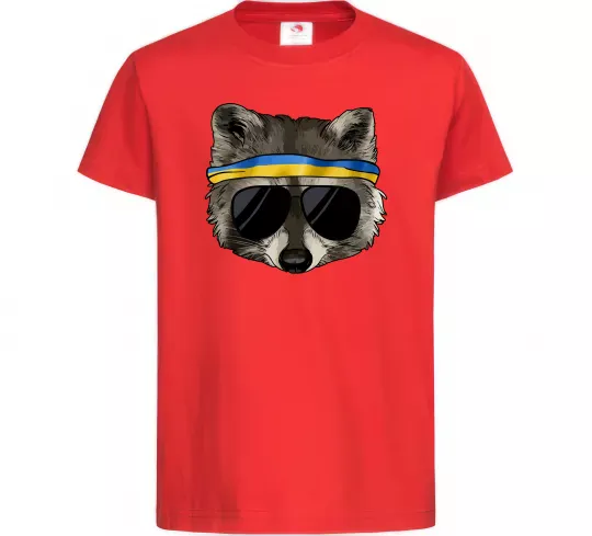Детская футболка Єнот в окулярах з прапором Красный фото