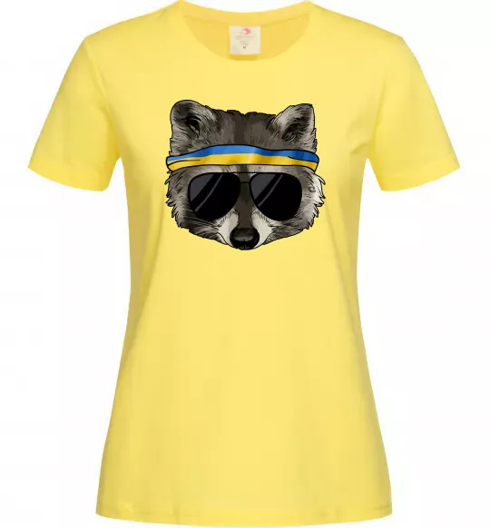 Женская футболка Єнот в окулярах з прапором Лимонный фото