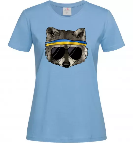 Женская футболка Єнот в окулярах з прапором Голубой фото