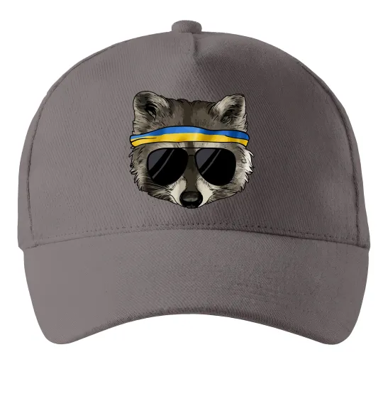 Кепка Єнот в окулярах з прапором Сірий фото