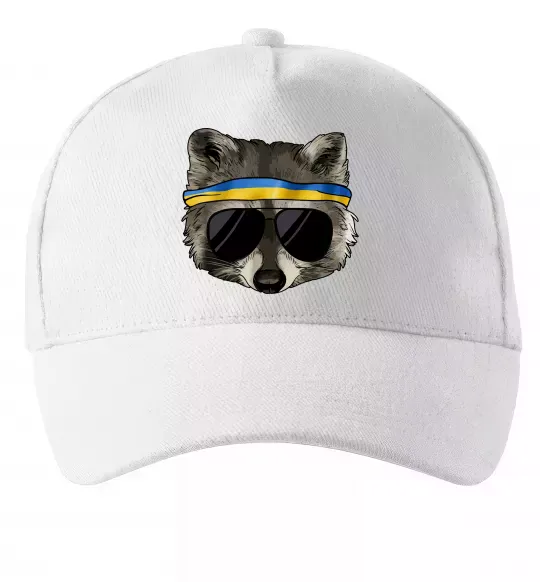 Кепка Єнот в окулярах з прапором Белый фото