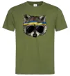 Мужская футболка Єнот в окулярах з прапором Оливковый фото