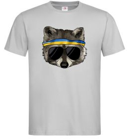 Чоловіча футболка Єнот в окулярах з прапором