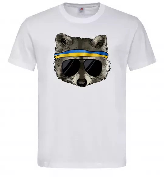 Мужская футболка Єнот в окулярах з прапором Белый фото