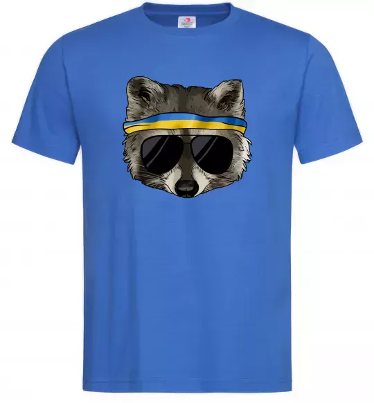 Мужская футболка Єнот в окулярах з прапором Ярко-синий фото