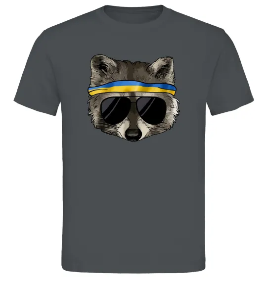 Мужская футболка Єнот в окулярах з прапором Графит фото