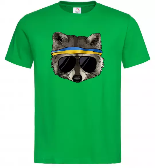 Мужская футболка Єнот в окулярах з прапором Зеленый фото