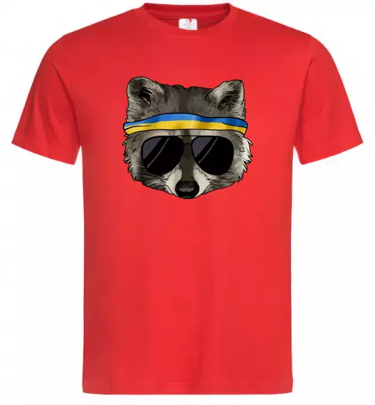 Мужская футболка Єнот в окулярах з прапором Красный фото