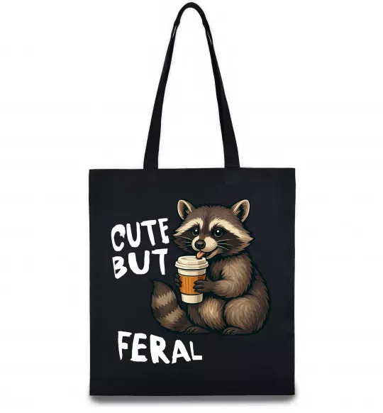 Еко-сумка Cute but feral Чорний фото