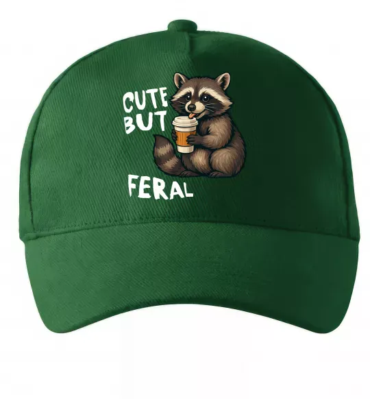 Кепка Cute but feral Темно-зелений фото