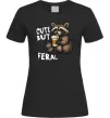 Жіноча футболка Cute but feral Чорний фото