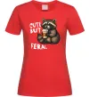 Жіноча футболка Cute but feral Червоний фото