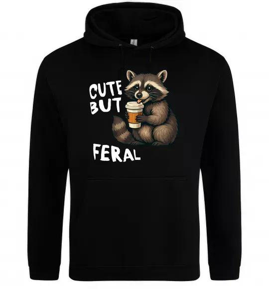 Женская толстовка (худи) Cute but feral Черный фото