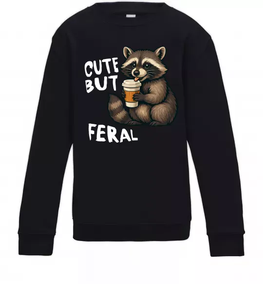 Дитячий світшот Cute but feral Чорний фото