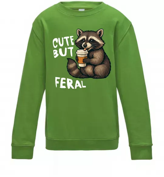 Дитячий світшот Cute but feral Лаймовий фото