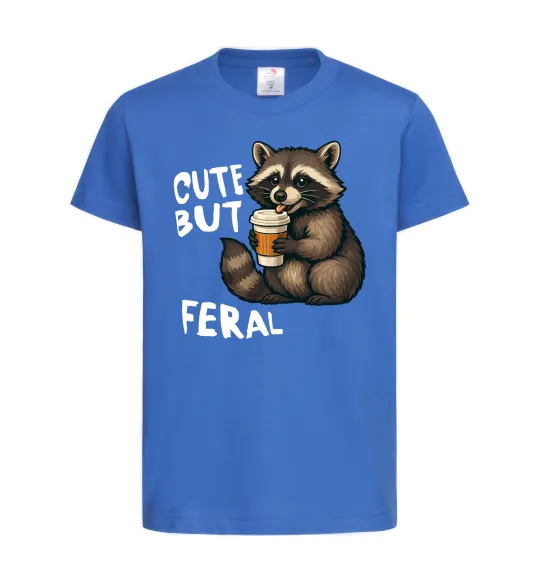 Дитяча футболка Cute but feral Яскраво-синій фото