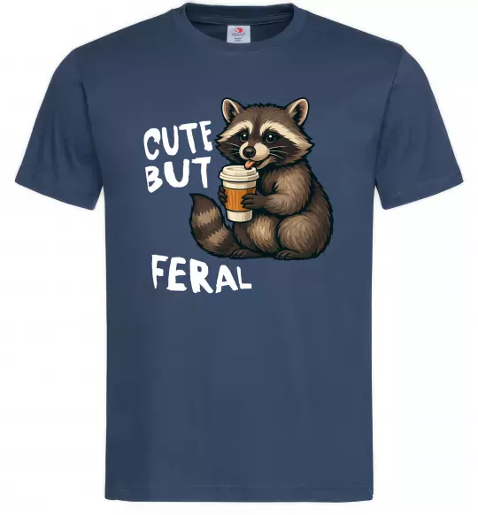 Мужская футболка Cute but feral Темно-синий фото