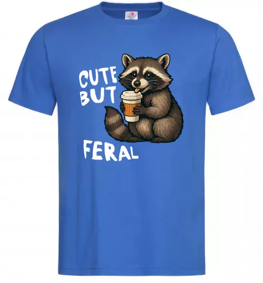 Мужская футболка Cute but feral Ярко-синий фото