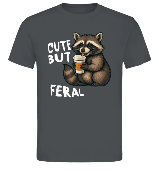 Мужская футболка Cute but feral Графит фото