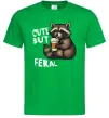Мужская футболка Cute but feral Зеленый фото