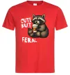 Мужская футболка Cute but feral Красный фото