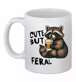 Чашка керамічна Cute but feral Білий фото
