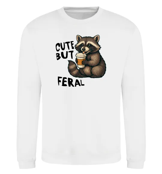 Світшот Cute but feral Білий фото