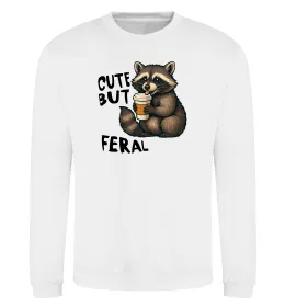 Світшот Cute but feral Білий фото