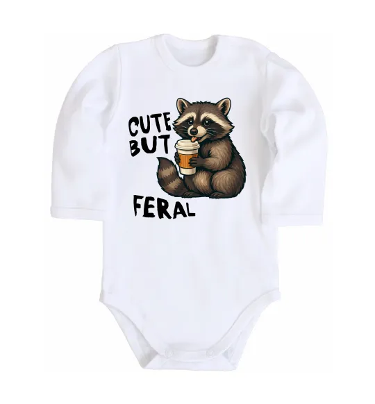 Дитячий бодік Cute but feral Білий фото