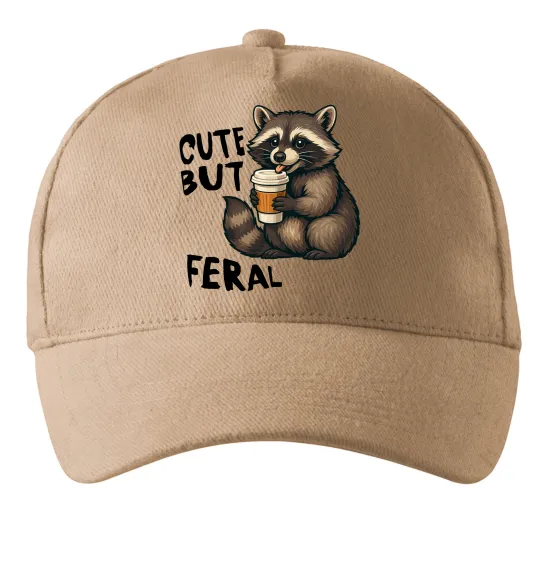 Кепка Cute but feral Песочный фото
