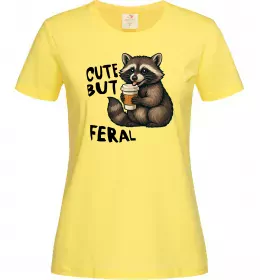 Женская футболка Cute but feral Лимонный фото