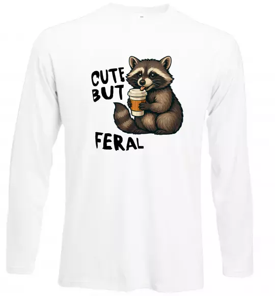 Лонгслив Cute but feral Белый фото