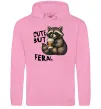 Мужская толстовка (худи) Cute but feral Розовый фото