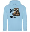 Мужская толстовка (худи) Cute but feral Голубой фото