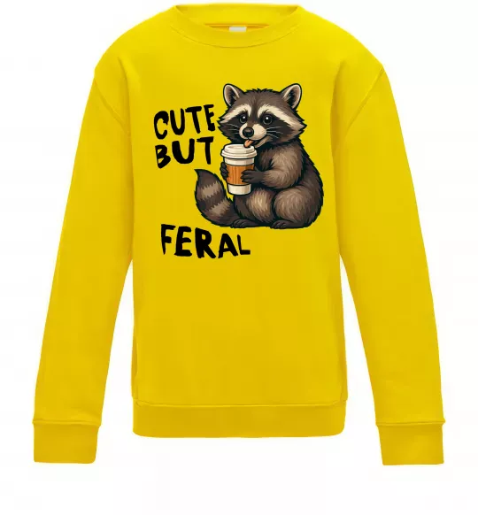 Дитячий світшот Cute but feral Сонячно жовтий фото