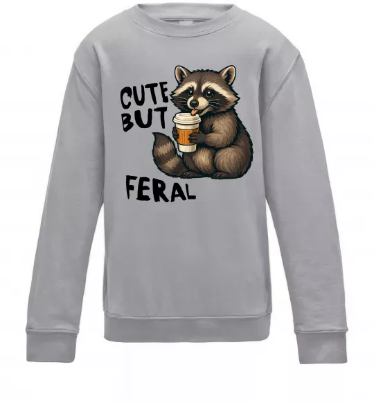 Дитячий світшот Cute but feral Сірий меланж фото