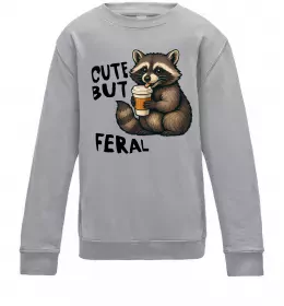 Дитячий світшот Cute but feral Сірий меланж фото