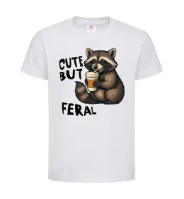 Дитяча футболка Cute but feral Білий фото