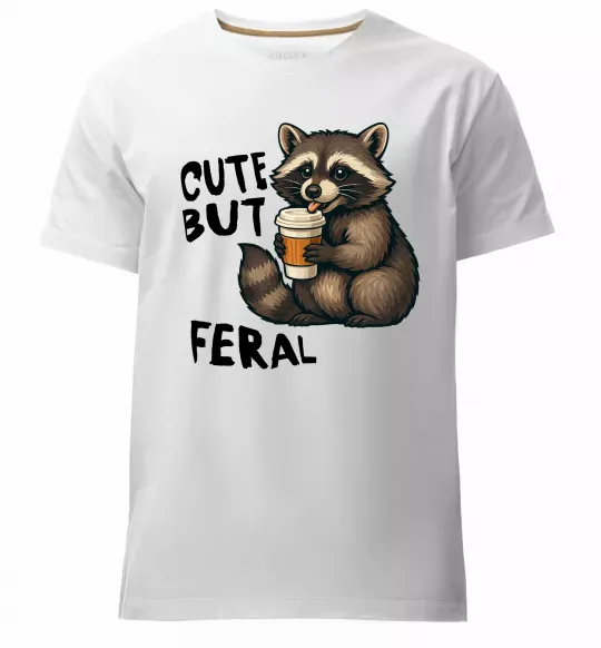 Чоловіча преміум футболка Cute but feral Білий фото