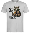 Мужская футболка Cute but feral Серый фото