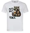 Мужская футболка Cute but feral Белый фото