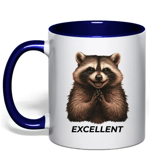 Чашка с цветной ручкой Єнот excellent Глубокий темно-синий фото