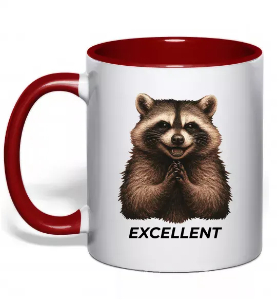 Чашка с цветной ручкой Єнот excellent Красный фото