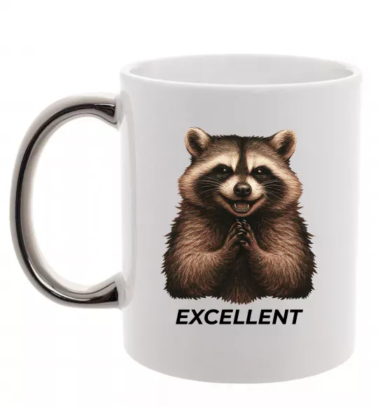 Чашка с цветной ручкой Єнот excellent Серебро фото