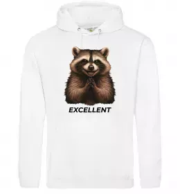 Мужская толстовка (худи) Єнот excellent Белый фото