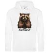 Мужская толстовка (худи) Єнот excellent Белый фото