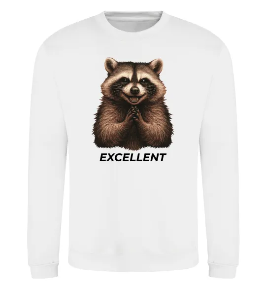Свитшот Єнот excellent Белый фото