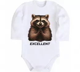 Детский боди Єнот excellent Белый фото