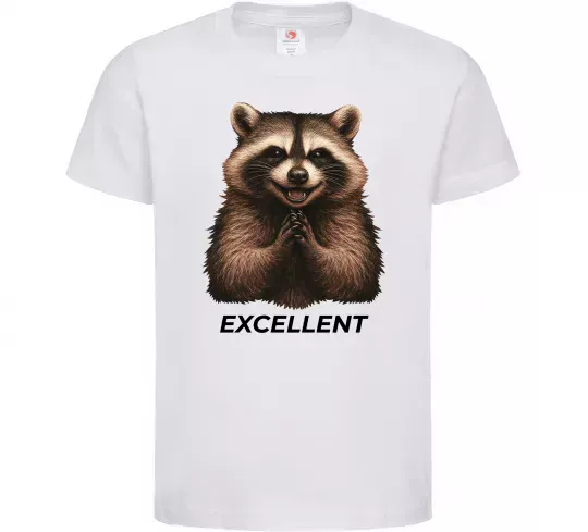 Детская футболка Єнот excellent Белый фото